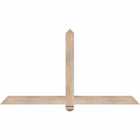 Ekena Millwork Eugene Smooth Timber Gable Bracket, Douglas Fir, 60"W x 32"H x 3 1/2"D x 3 1/2"F, 13/12 Pitch GBW060X32X0404EUG00SDF
